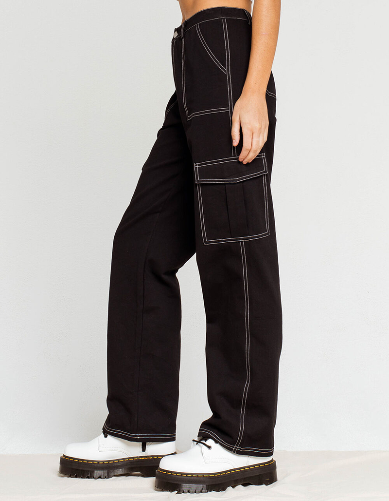 FULL TILT Contrast Stitch Womens Cargo Pants image number 2