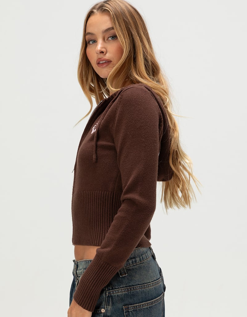 RSQ Womens Hibiscus Zip-Up Hooded Sweater image number 3