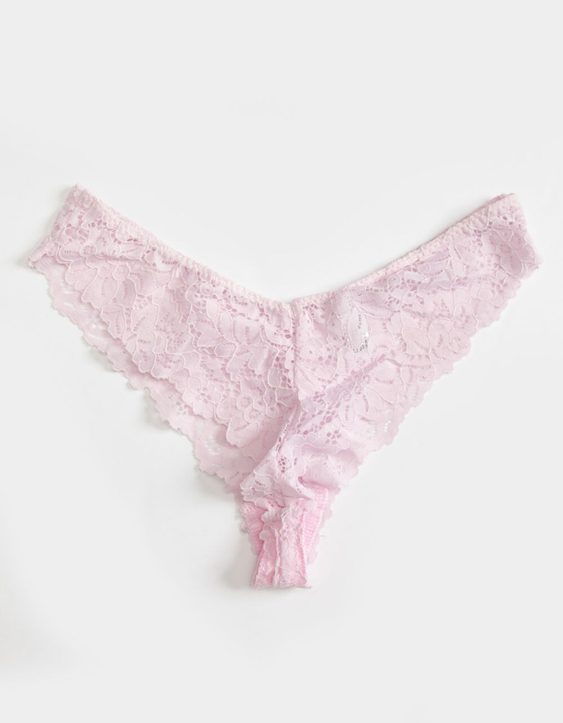 FULL TILT V Front Lace Light Purple Thong image number 1