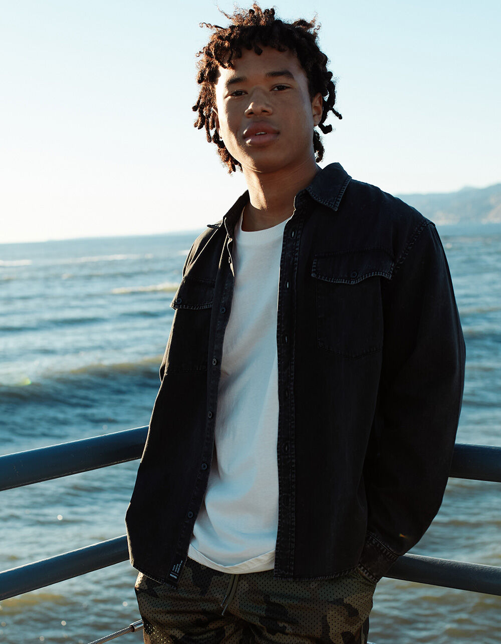 DIESEL  シャツ　S-RILEY-TM-LS ブラック RSQ Mens Washed Twill Shirt - BLACK | Tillys