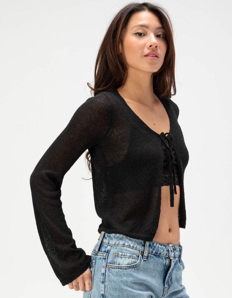 FULL TILT Tie Front Womens Cardigan image number 2