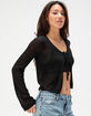 FULL TILT Tie Front Womens Cardigan image number 3