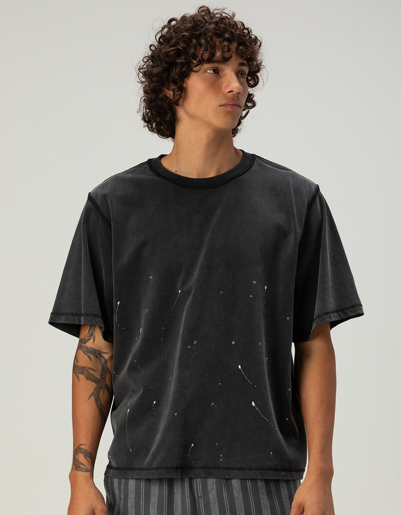 RSQ Mens Paint Splatter Boxy Tee image number 0