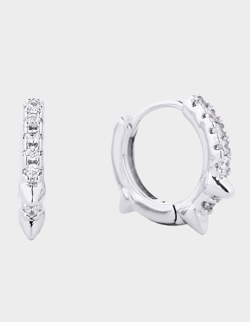 DO EVERYTHING IN LOVE 14K White Gold Dipped CZ Hopp Earrings image number 0