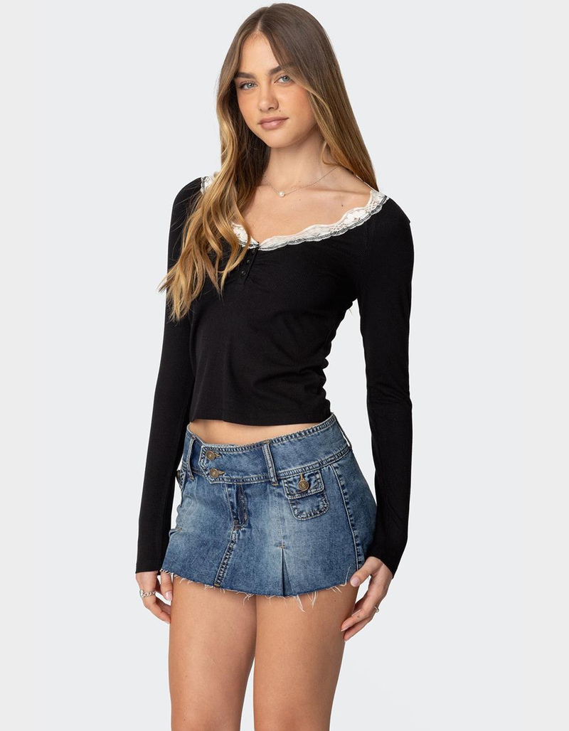 EDIKTED Tracey Lace Trim Top image number 3