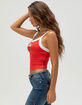 TRUE RELIGION Embroidered Contrast Rib Womens Tank Top image number 3