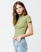SKY AND SPARROW Solid Turtleneck Olive Womens Tee image number 2
