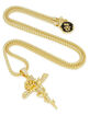 KING ICE Rose Thorned Cross Mens Necklace image number 1