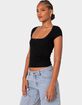 EDIKTED Priscilla Lace Trim Tee image number 4