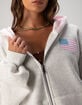 HAPPY CAMP3R Pink Flag Womens Zip-Up Hoodie image number 4