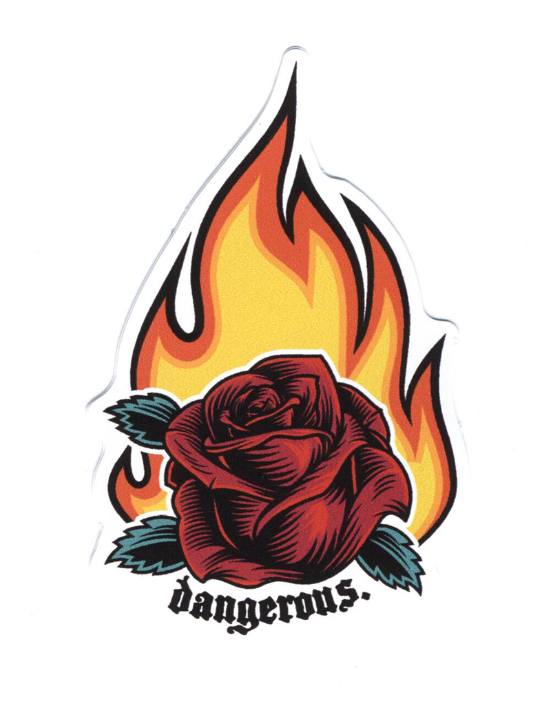 Dangerous Flaming Rose Sticker image number 0