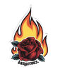 Dangerous Flaming Rose Sticker