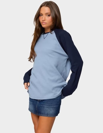 EDIKTED Me Time Oversized Waffle Top Alternative Image