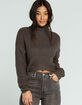 FULL TILT Basic Turtleneck Womens Charcoal Crop Sweater image number 1
