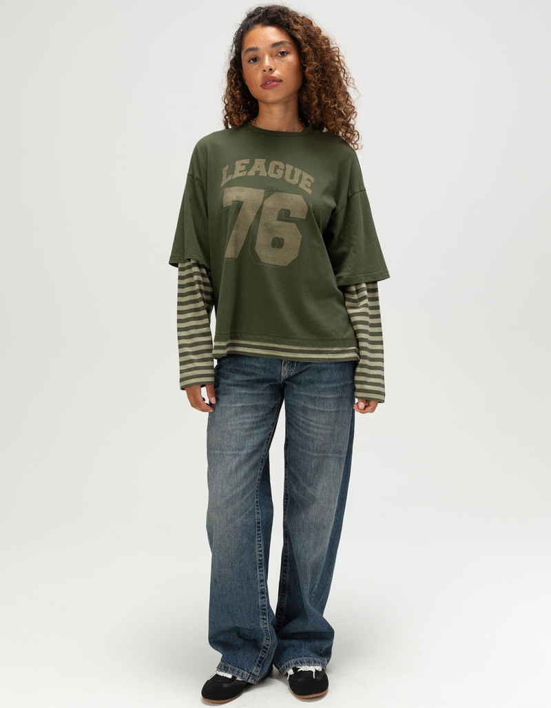 BDG Urban Outfitters League 76 Womens Long Sleeve 2fer Tee image number 1