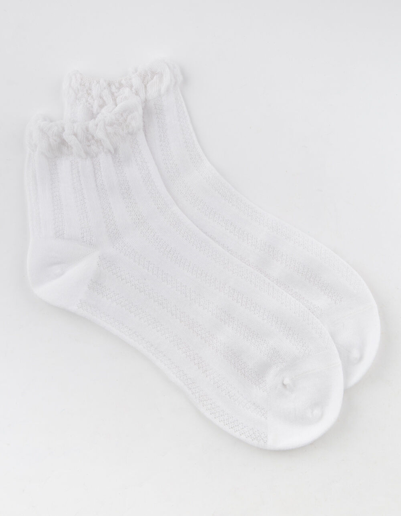 Thick-N-Sheer Womens White Ankle Socks image number 0