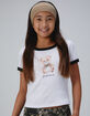 FULL TILT Bear With Bow Girls Ringer Tee image number 1