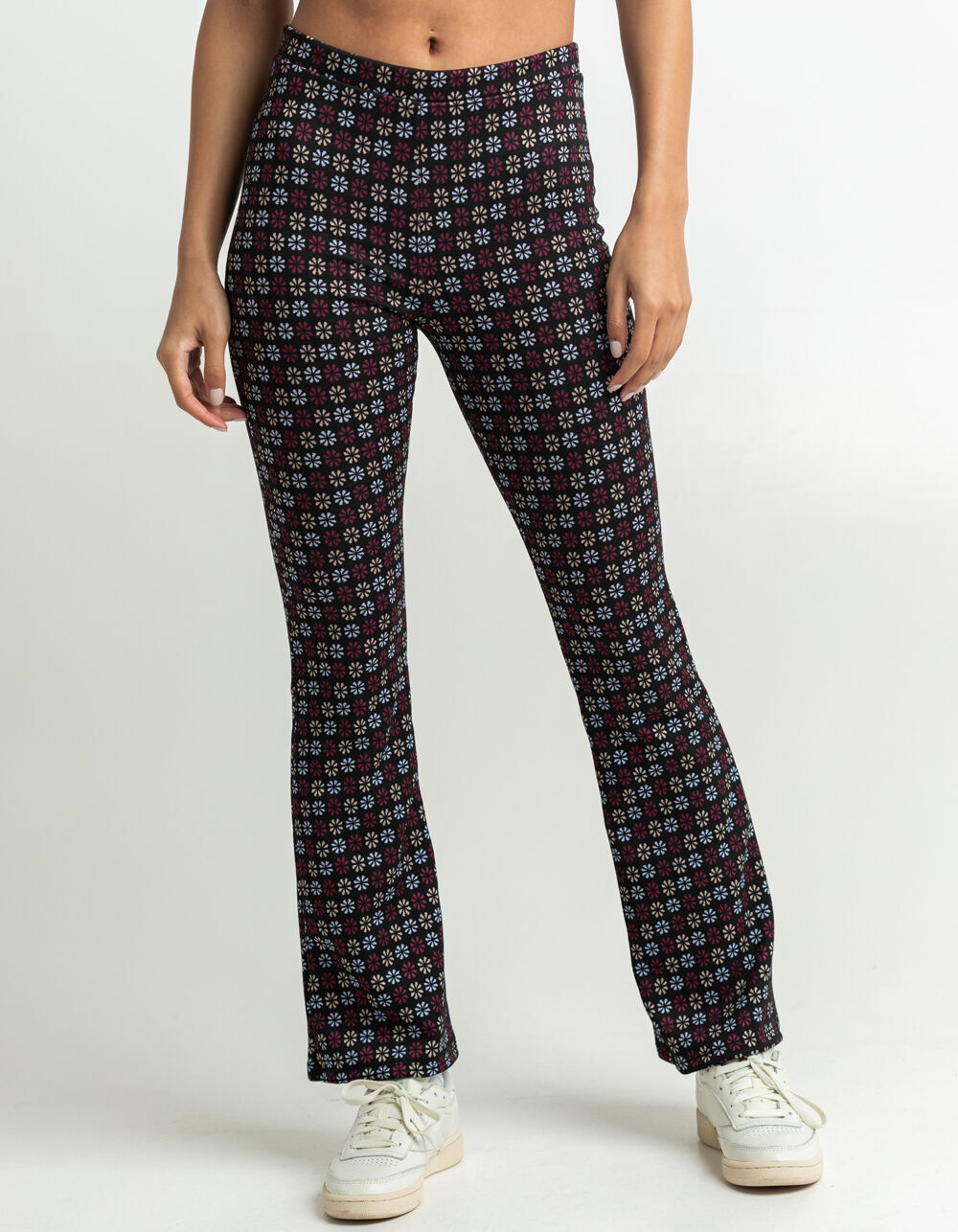 RSQ Womens Floral Flare Pants - BLKCO 