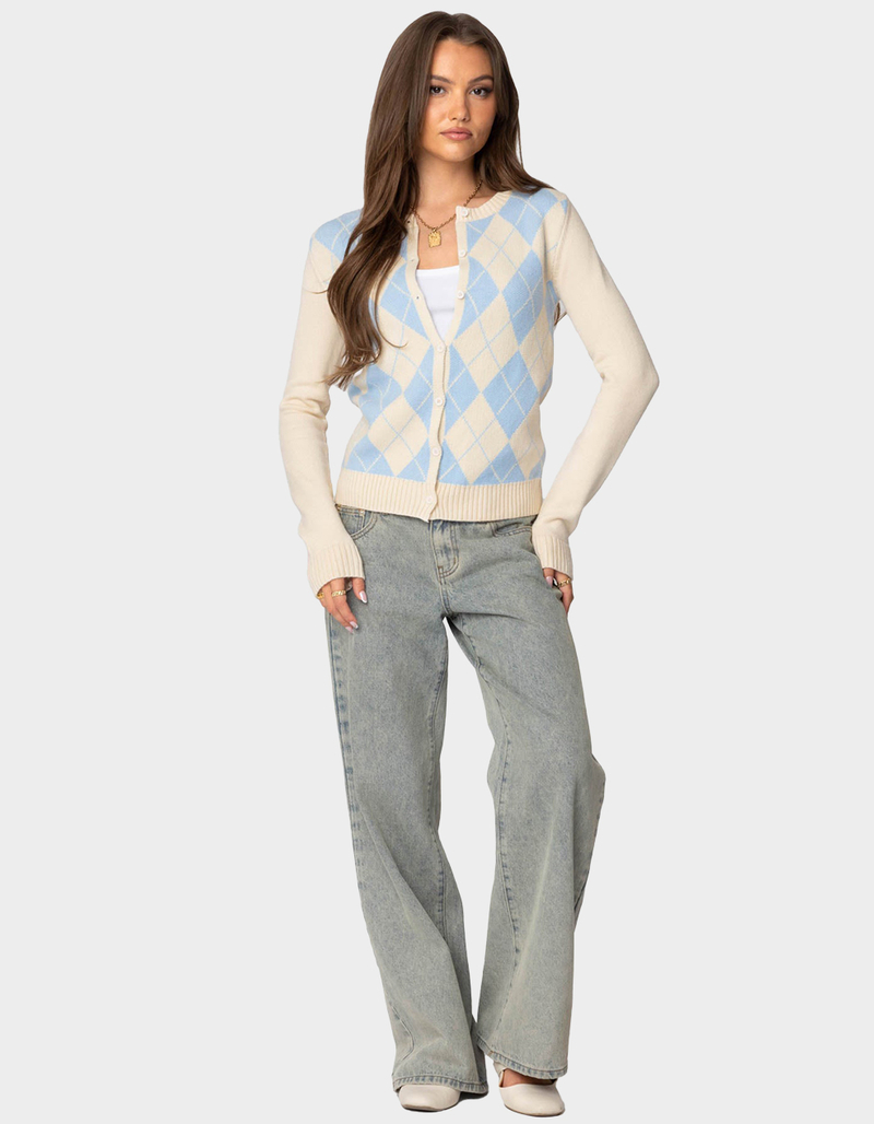 EDIKTED Maybelle Argyle Cardigan image number 4