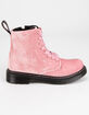 DR. MARTENS Junior 1460 Pascal Velvet Girls Pink Boots image number 2