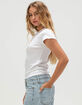 FULL TILT Plumeria Womens Baby Tee image number 3