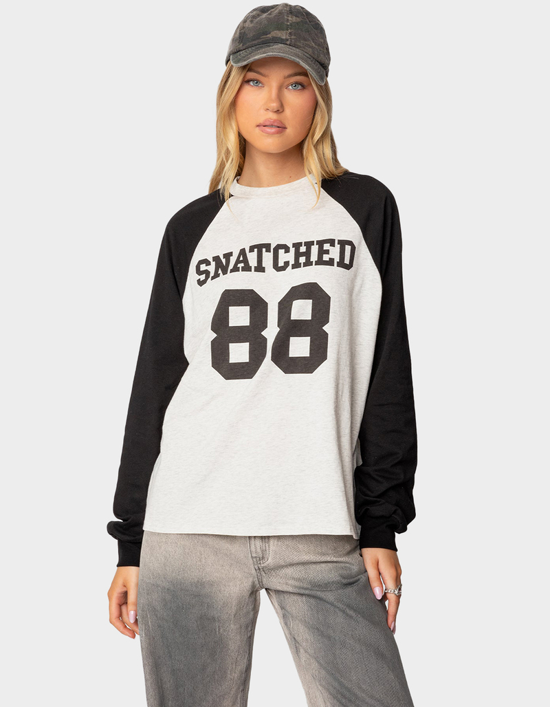 EDIKTED Snatched Oversized Long Sleeve Tee image number 0