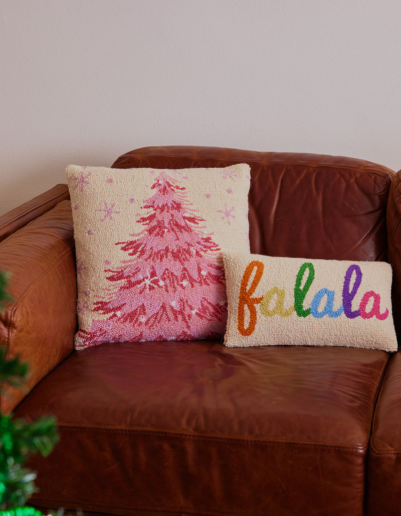 Christmas Tree Wool Hooked Pillow image number 2