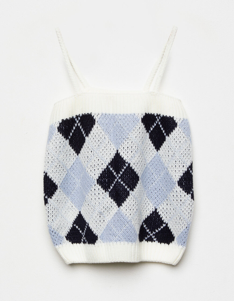 FULL TILT Argyle Girls Sweater & Cami Set image number 2