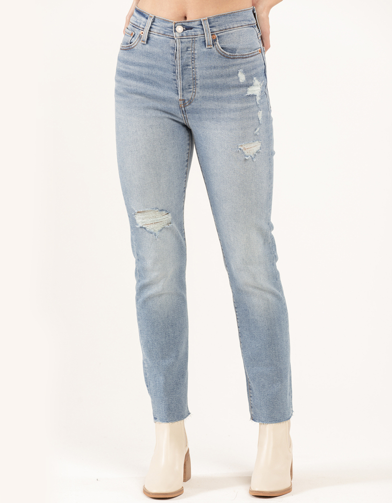 LEVI'S Wedgie Straight Womens Jeans - Indigo Destruction image number 1