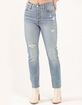 LEVI'S Wedgie Straight Womens Jeans - Indigo Destruction image number 2