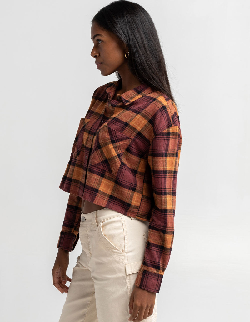 RSQ Womens Flannel Crop Top image number 1