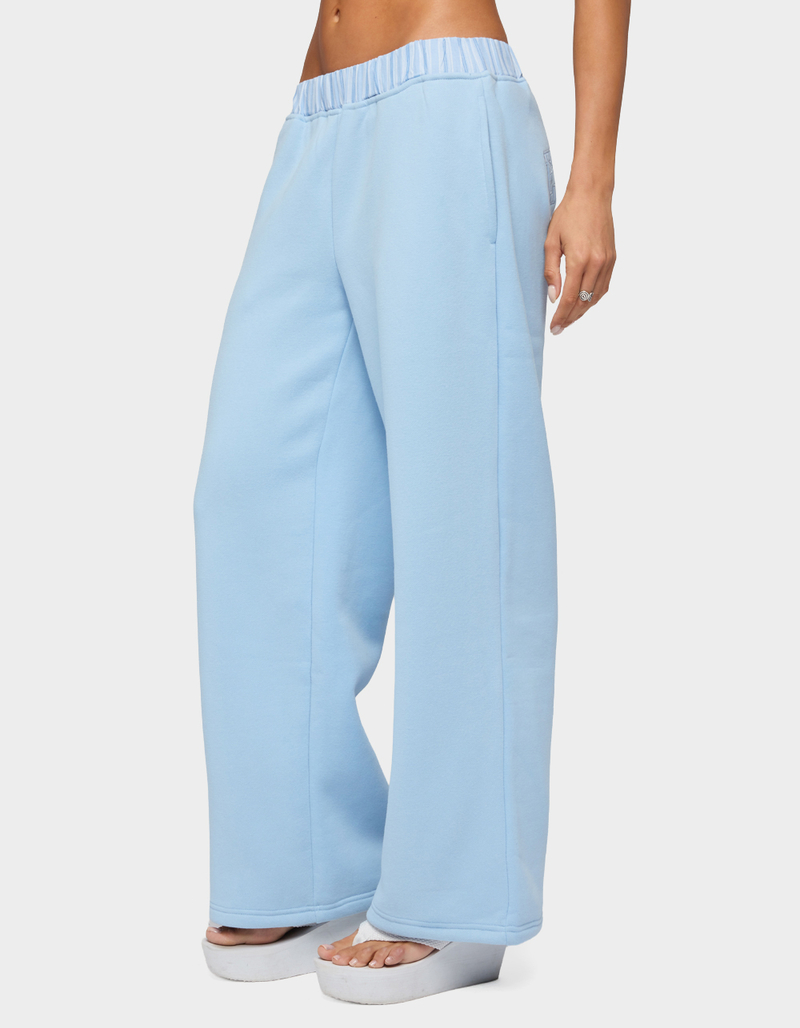 EDIKTED Core Stripey Wide Leg Sweatpants image number 1