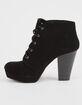 SODA Lace Up Black Womens Heeled Booties image number 3