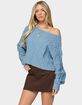 EDIKTED Oversized Off Shoulder Cable Knit Sweater image number 2