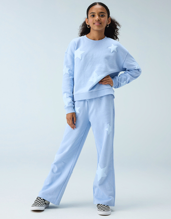 FULL TILT Star Puff Girls Wide Leg Sweatpants Primary Image