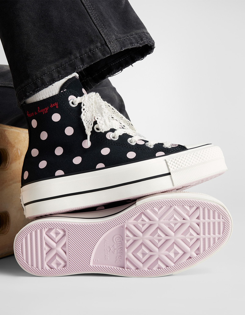 CONVERSE Chuck Taylor All Star Lift Womens Platform Polka Dot Shoes image number 7