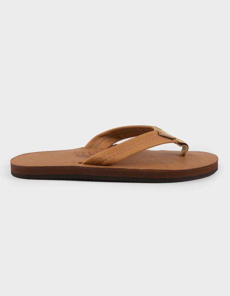 RAINBOW Single Layer Luxury Mens Leather Flip Flops image number 1