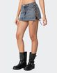 EDIKTED Casey Lace Up Denim Mini Skirt image number 4