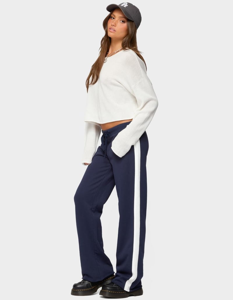 EDIKTED Baker Contrast Striped Sweatpants image number 3