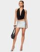 EDIKTED Dion Metallic Fringed Mini Skort image number 5