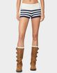 EDIKTED Saphi Striped Foldover Knit Shorts image number 1