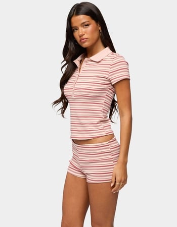 EDIKTED Noelia Striped Polo Top Alternative Image