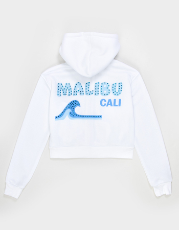NO COMMENT Malibu Rhinestone Girls Zip-Up Hoodie Primary Image