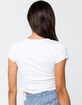 SKY AND SPARROW Solid Cinch Side Womens White Tee image number 3
