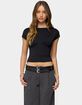 EDIKTED Leonah Ruched Boat Neck Top image number 2