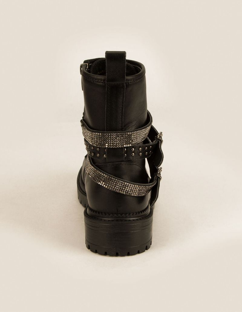 STEVE MADDEN Captain Leather Womens Combat Boots image number 3