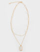 FULL TILT Layered Pearl/Rose Necklace image number 1