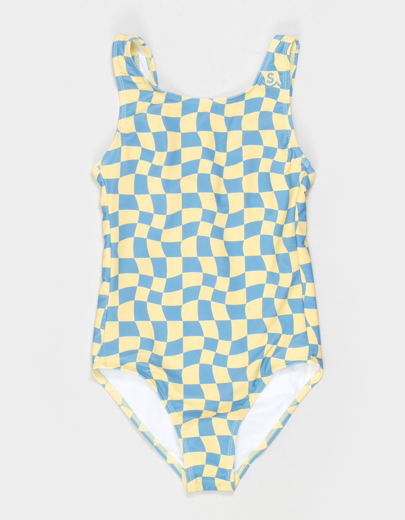SEAESTA SURF Wavy Checks Girls One Piece Swimsuit image number 0