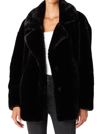 BLANK NYC Fuzzy Paws Faux Fur Womens Jacket Primary Image
