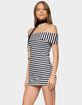 EDIKTED Zivi Fold Over Striped Mini Dress image number 1